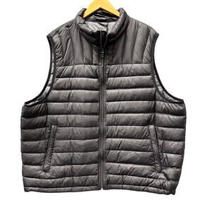 Solaris Down Vest Mens 2XB Black Puffer Jacket Packable Nylon + Travel Bag